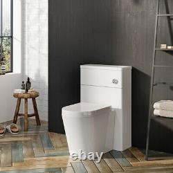 Matt White WC Unit Back To Wall Toilet Concealed Cistern Housing Bathroom 80cm