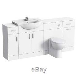Mayford Bathroom Cloakroom Vanity Furniture Storage Units High Gloss White Rigid