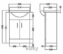 Mayford Bathroom Cloakroom Vanity Furniture Storage Units High Gloss White Rigid