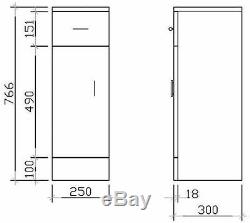 Mayford Bathroom Cloakroom Vanity Furniture Storage Units High Gloss White Rigid