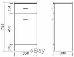 Mayford Bathroom Cloakroom Vanity Furniture Storage Units High Gloss White Rigid