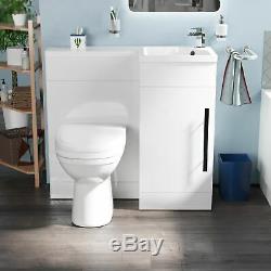 Melbourne Bathroom Basin Sink Vanity White Unit WC Back To Wall Toilet RH