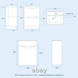 Merton 500mm 2 Drawer Vanity Basin Unit, WC Unit & Elso Back to Wall Toilet Grey