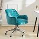Mid Back Velvet Height Adjustable Swivel Office Chair Vanity Armchair Withwheels