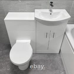 Miranda 1050mm White Gloss Vanity Bathroom Suite Including Taps