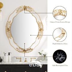 Mirrors for Wall, 22x29 Oval Metal Frame Decorative Mirror, Chic 22x29 Gold