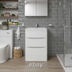 Mode Cooper back to wall bath suite with vanity unit and close coupled toilet