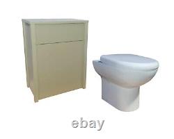 Modern Back To Wall White Oval Toilet Pan and WC Unit Off White Soft Close Seat