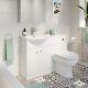 Modern Bathroom Toilet & Basin Sink Vanity Unit 1th Furniture 1050mm Matte White