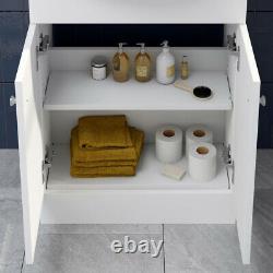 Modern Bathroom Toilet & Basin Sink Vanity Unit 1TH Furniture 1155mm Matte White