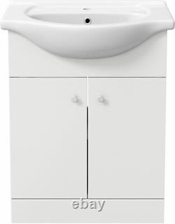 Modern Bathroom Toilet & Basin Sink Vanity Unit 1TH Furniture 1155mm Matte White