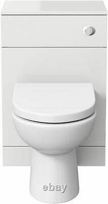 Modern Bathroom Toilet & Basin Sink Vanity Unit 1TH Furniture 910mm Matte White