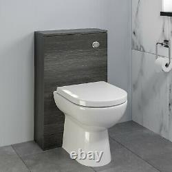 Modern Bathroom Toilet & Basin Sink Vanity Unit Furniture 900mm Charcoal Finish