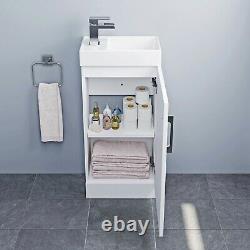 Modern Bathroom Toilet & Basin Sink Vanity Unit Furniture 900mm Gloss White