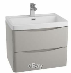 Modern Bathroom Units Grey Furniture Storage Cabinet Basin Vanity WC 2 Drawer