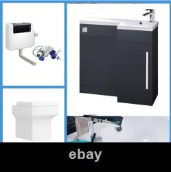 Modern Bathroom Vanity Unit Furniture Storage Cabinet WC Basin Sink Graphite
