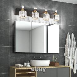 Modern Crystal 4 Light Vanity Light for Bathroom Light Fixtures over Mirror Matt