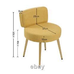 Modern Dressing Table Chair Padded Seat Metal Legs Vanity Stool Low Back Chair