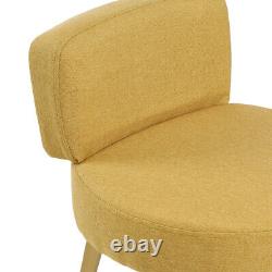 Modern Dressing Table Chair Padded Seat Metal Legs Vanity Stool Low Back Chair