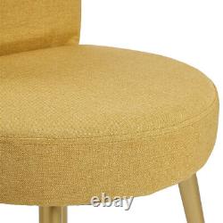 Modern Dressing Table Chair Padded Seat Metal Legs Vanity Stool Low Back Chair