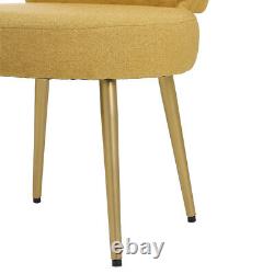 Modern Dressing Table Chair Padded Seat Metal Legs Vanity Stool Low Back Chair