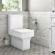 Modern Rimless Back To Wall Square Close Coupled Wc Pan Soft Close Wrap Seat
