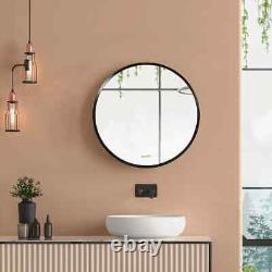 Modern Wall-mounted Vanity Mirror for Bedroom Bathroom Washroom, Black, 40x40cm