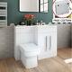 Modern White Bathroom Vanity Unit Basin Back To Wall Toilet Free Cistern Cabinet