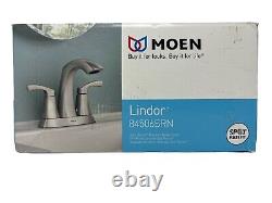 Moen 84506srn Lindor Brushed Nickel Two Handle High Arc Bathroom Sink Faucet