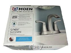 Moen 84506srn Lindor Brushed Nickel Two Handle High Arc Bathroom Sink Faucet