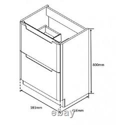 Monza Shadow Grey 600mm Vanity Unit With Tap & Waste & Back To Wall Toilet Set