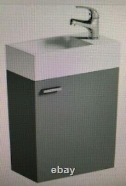 NEW, Grey, back to wall Toilet Unit, concealed Cistern & wall hung vanity unit