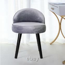 NEW Velvet Upholstered Vanity Stool Low Back Bedroom Makeup Dressing Table Chair