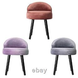 NEW Velvet Upholstered Vanity Stool Low Back Bedroom Makeup Dressing Table Chair