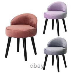 NEW Velvet Upholstered Vanity Stool Low Back Bedroom Makeup Dressing Table Chair