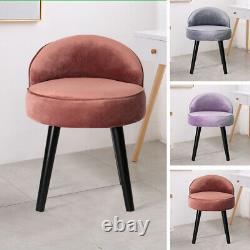 NEW Velvet Upholstered Vanity Stool Low Back Bedroom Makeup Dressing Table Chair