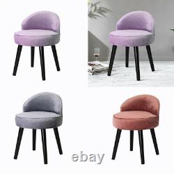 NEW Velvet Upholstered Vanity Stool Low Back Bedroom Makeup Dressing Table Chair