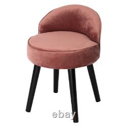 NEW Velvet Upholstered Vanity Stool Low Back Bedroom Makeup Dressing Table Chair