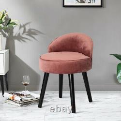 NEW Velvet Upholstered Vanity Stool Low Back Bedroom Makeup Dressing Table Chair