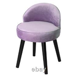 NEW Velvet Upholstered Vanity Stool Low Back Bedroom Makeup Dressing Table Chair