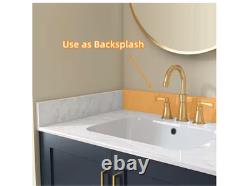 NTQ 24 in. Real Marble Vanity Backsplash Marble Bathroom Vanity Back Splash
