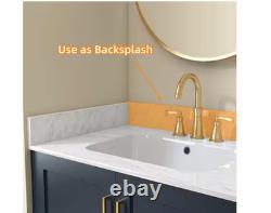 NTQ 24 in. Real Marble Vanity Backsplash Marble Bathroom Vanity Back Splash