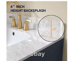 NTQ 24 in. Real Marble Vanity Backsplash Marble Bathroom Vanity Back Splash