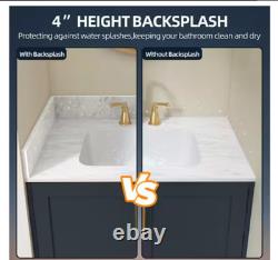 NTQ 24 in. Real Marble Vanity Backsplash Marble Bathroom Vanity Back Splash