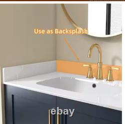 NTQ 30 in. Solid Surface Vanity Backsplash Bathroom Vanity Back splash in White