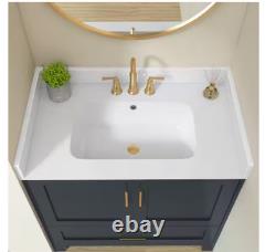 NTQ 30 in. Solid Surface Vanity Backsplash Bathroom Vanity Back splash in White