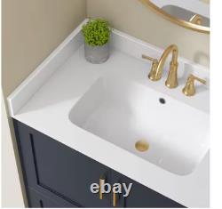 NTQ 30 in. Solid Surface Vanity Backsplash Bathroom Vanity Back splash in White