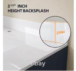 NTQ 30 in. Solid Surface Vanity Backsplash Bathroom Vanity Back splash in White