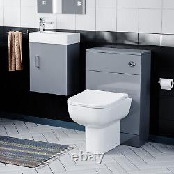 Nanuya 400 mm Light Grey Vanity Unit and Back To Wall Toilet with WC Unit