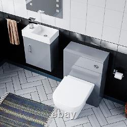 Nanuya 400 mm Light Grey Vanity Unit and Back To Wall Toilet with WC Unit